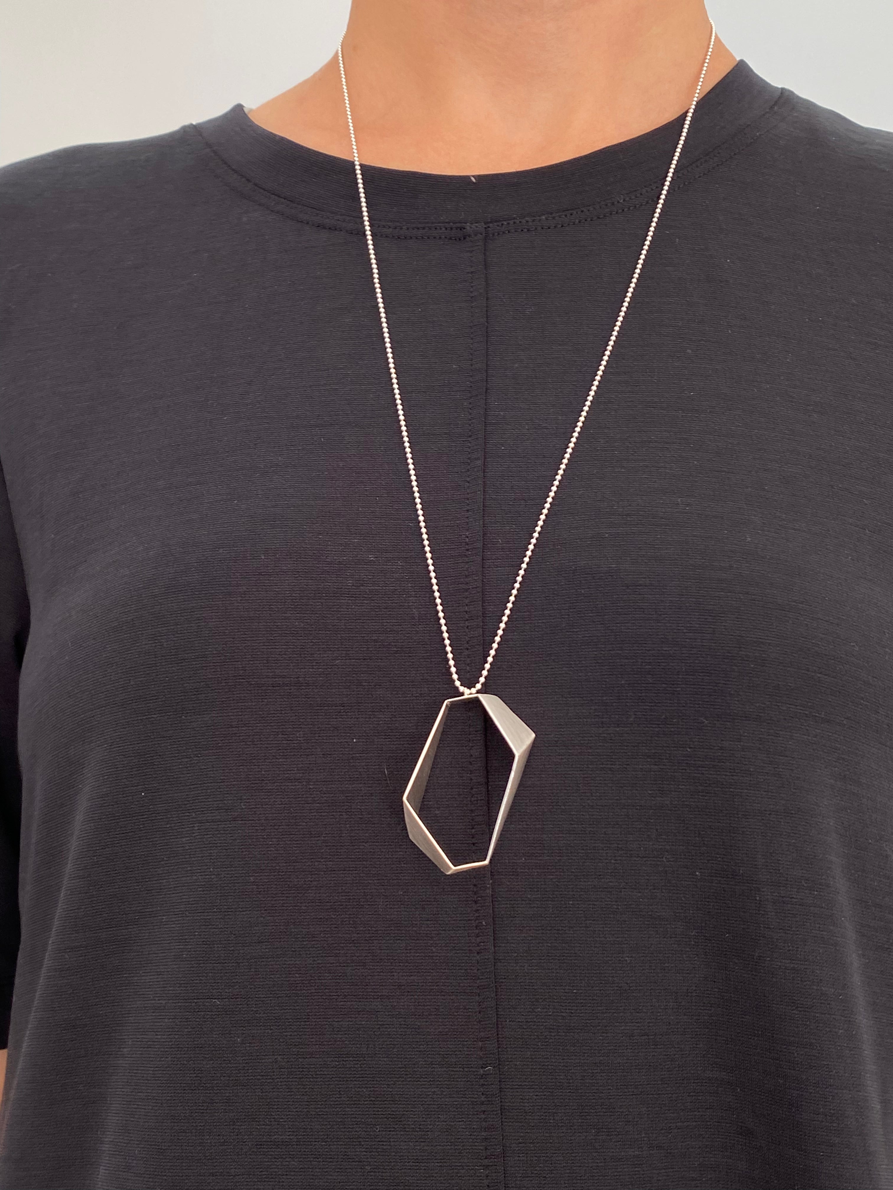 Geometric pendant necklace Elina Briede Jewelry