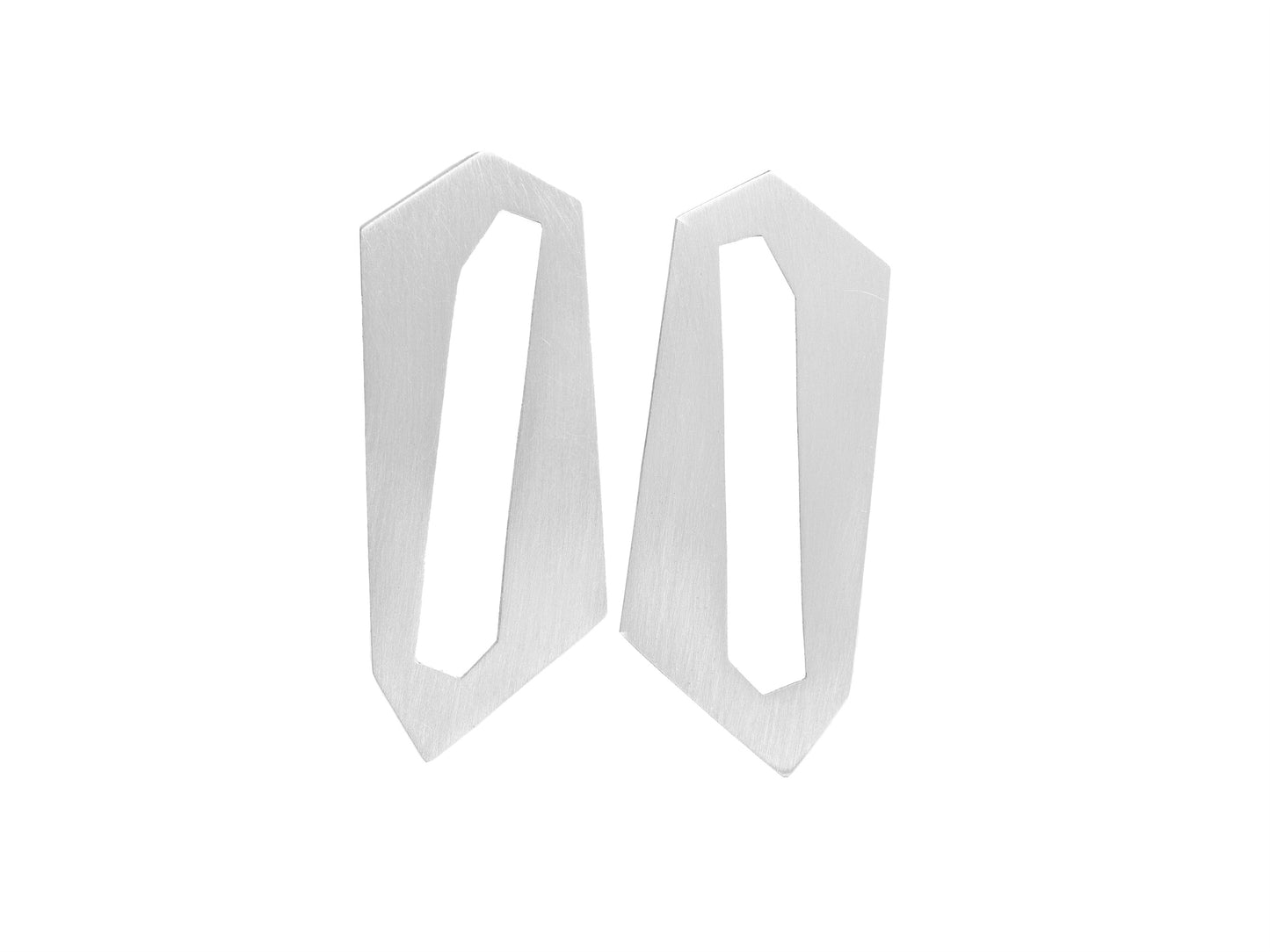 Large geometric statement sterling silver earrings