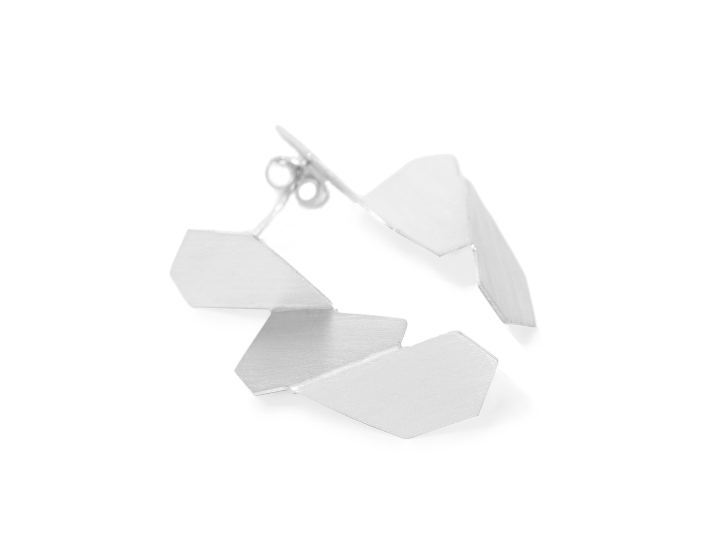 Geometric post earrings in sterling silver