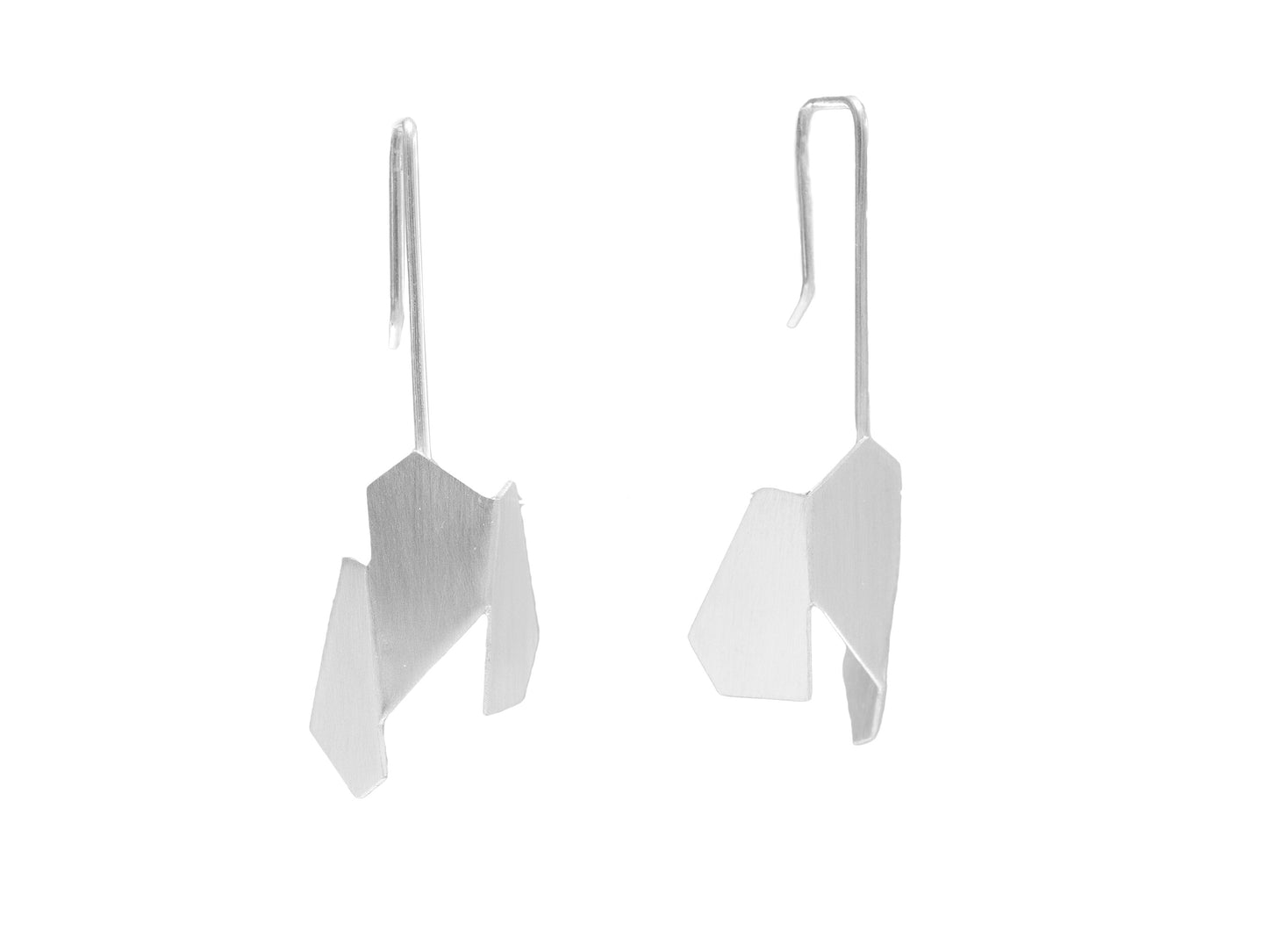 Geometric dangle sterling silver earrings