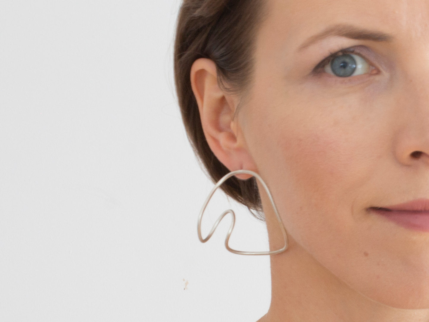 Minimalist statement silver earrings