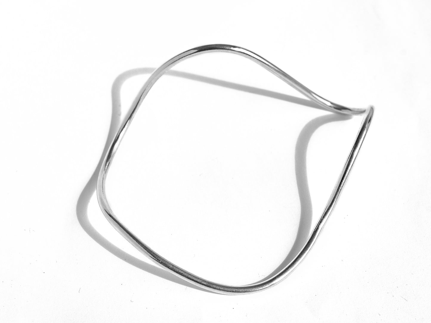 Minimalist organic silver bracelet