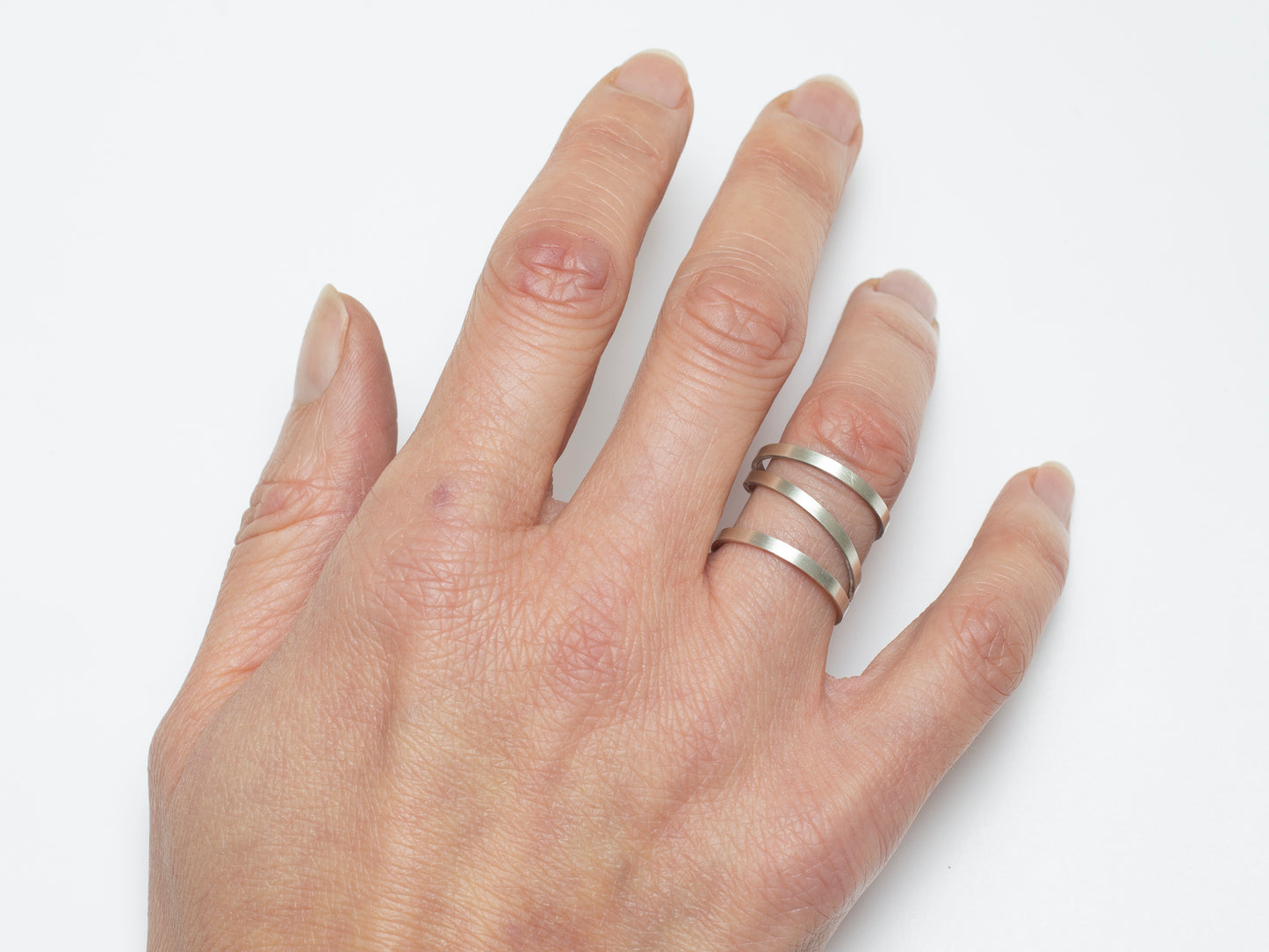 Geometric statement silver ring