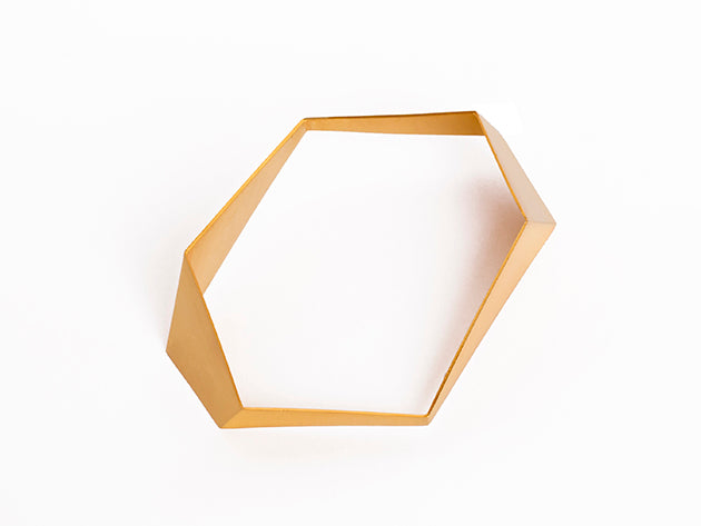 Architectural gold bracelet