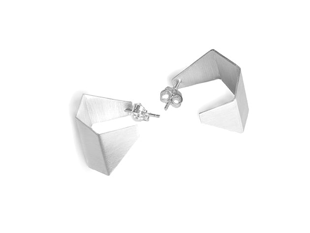 Geometric post earrings in sterling silver