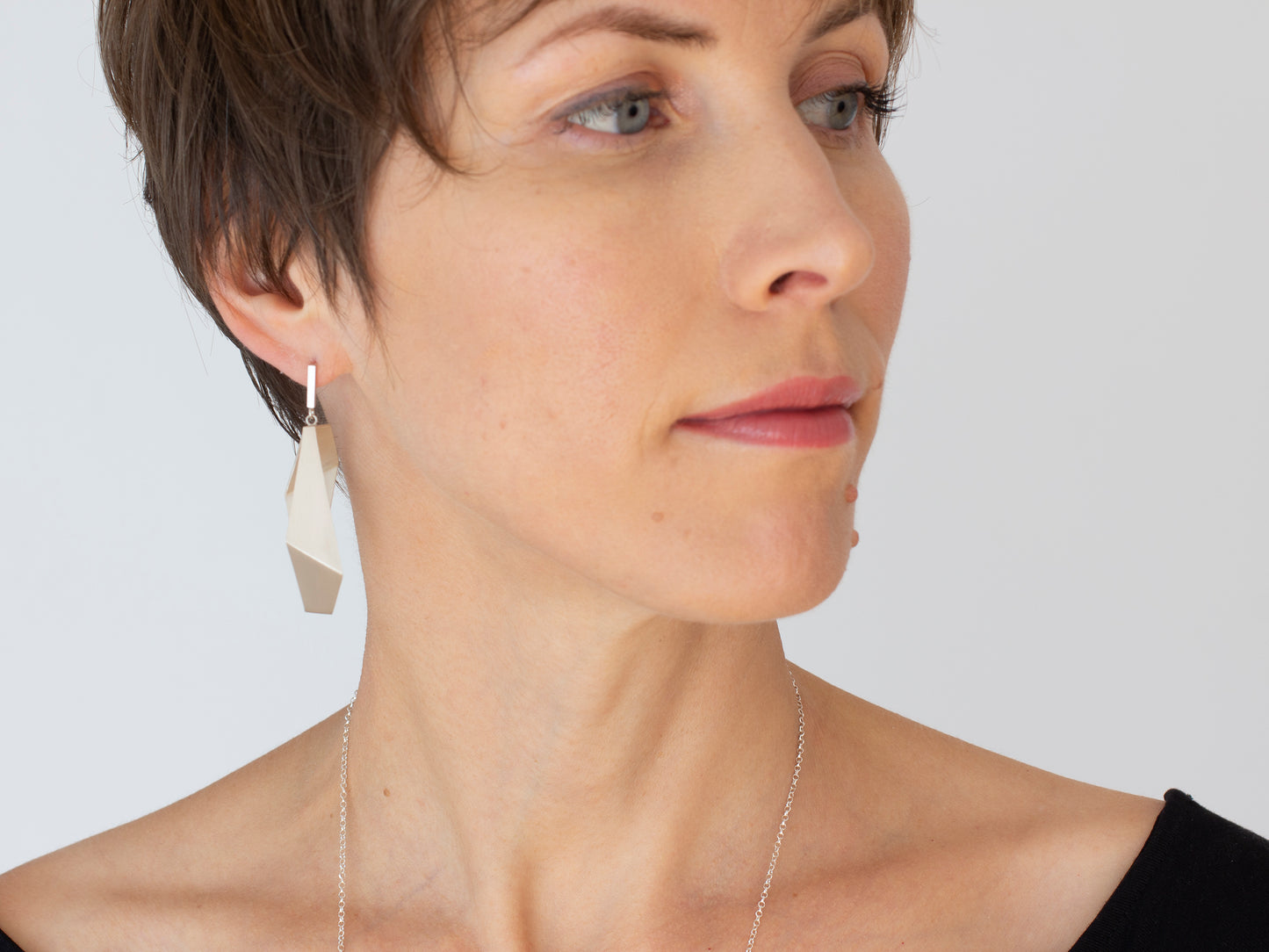 sculptural drop earrings in sterling silver