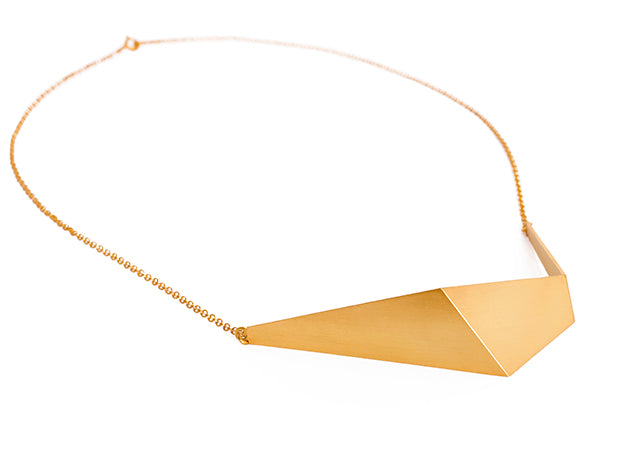 Sculptural gold necklace