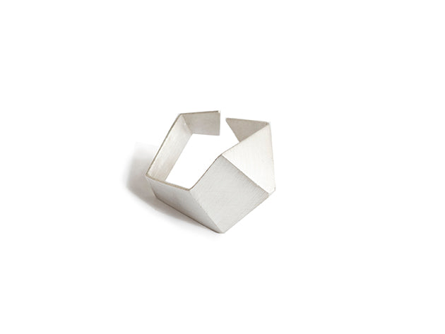 Sculptural ring in sterling silver