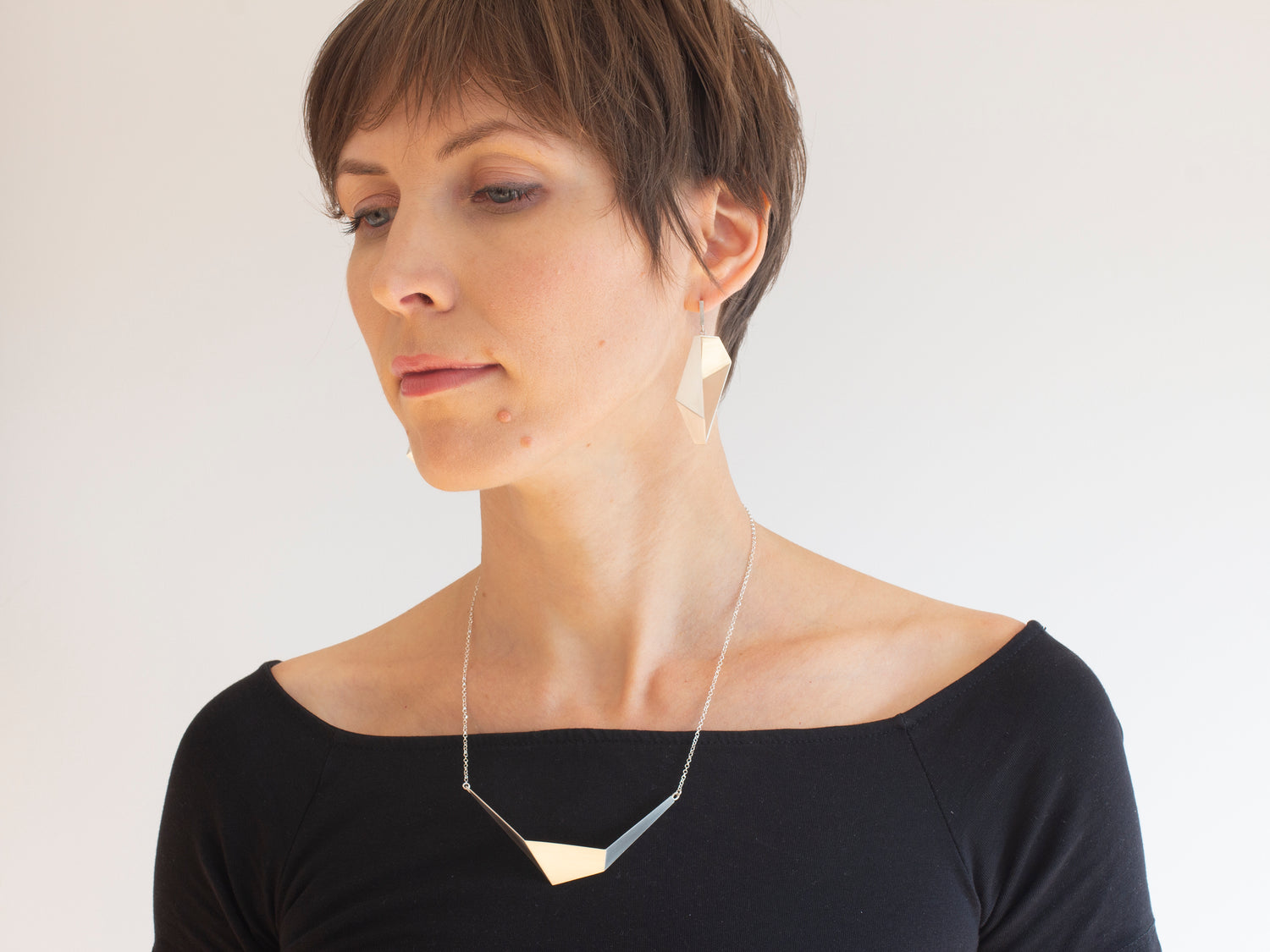 Sculptural jewellery in sterling silver