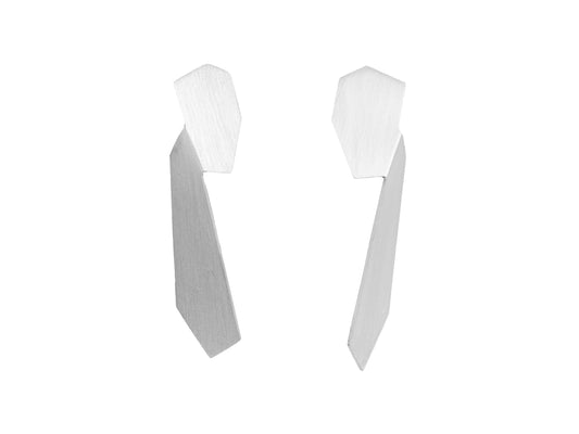 Long geometric post earrings