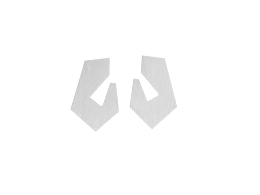 Cutout geometric medium sized sterling silver post earrings