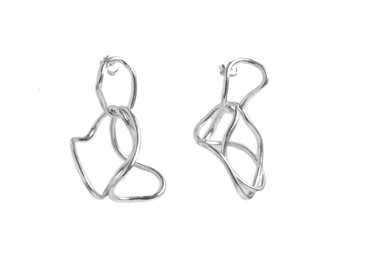 Sculptural link earrings