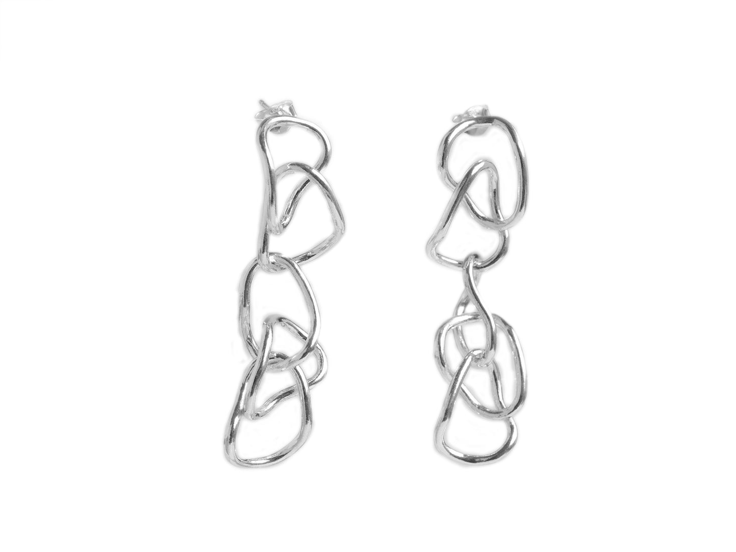 Long sculptural drop earrings