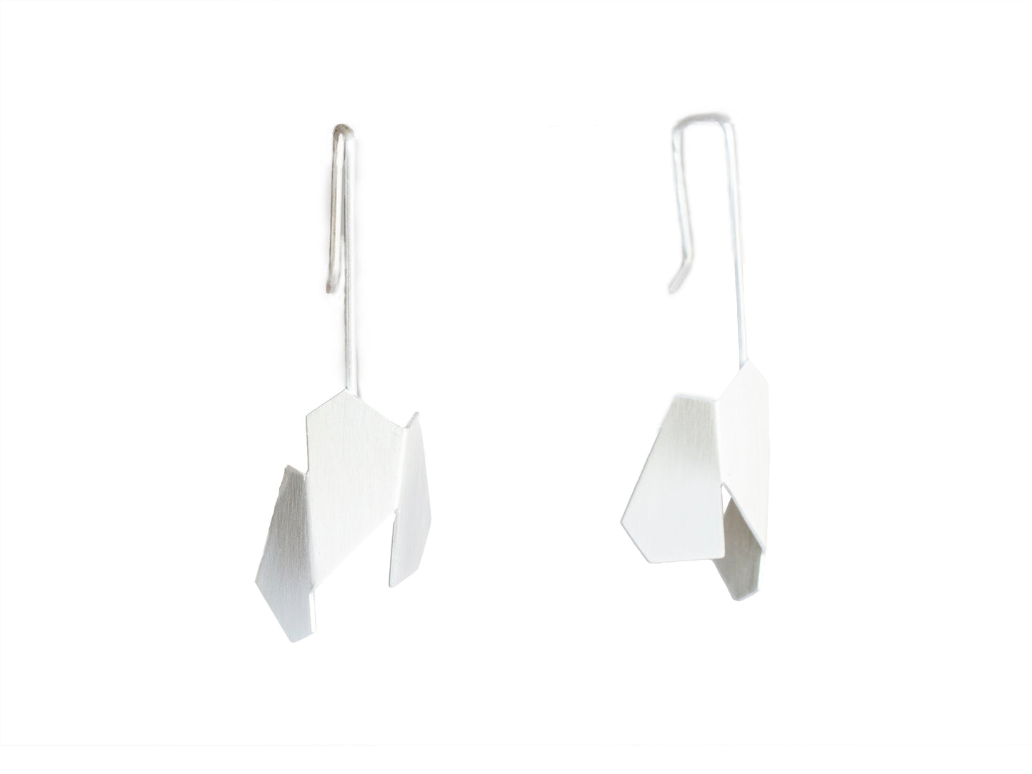 Geometric drop earrings in sterling silver