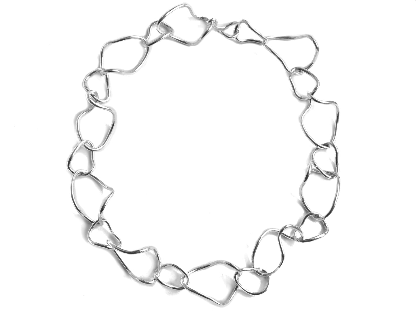 Sculptural link statement necklace