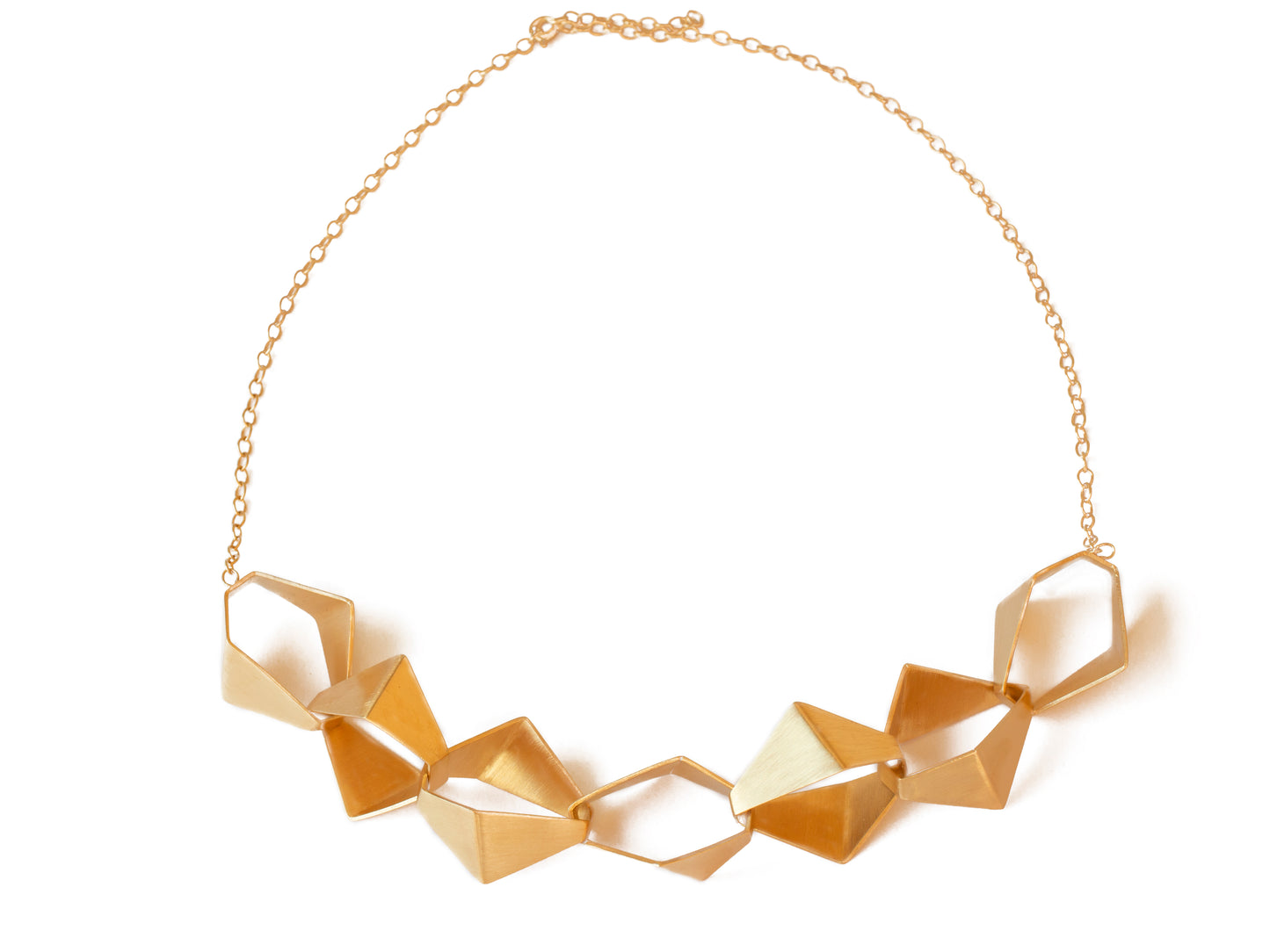 Bold statement gold link necklace