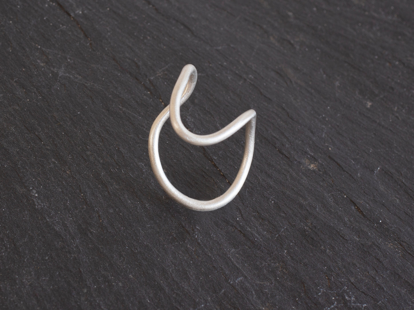 Organic shape sterling silver rings