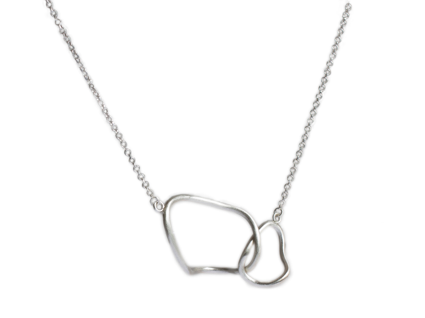 Simple organic shape link necklace