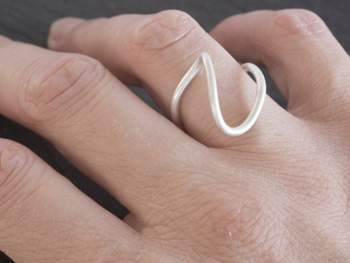 Organic shape sterling silver rings