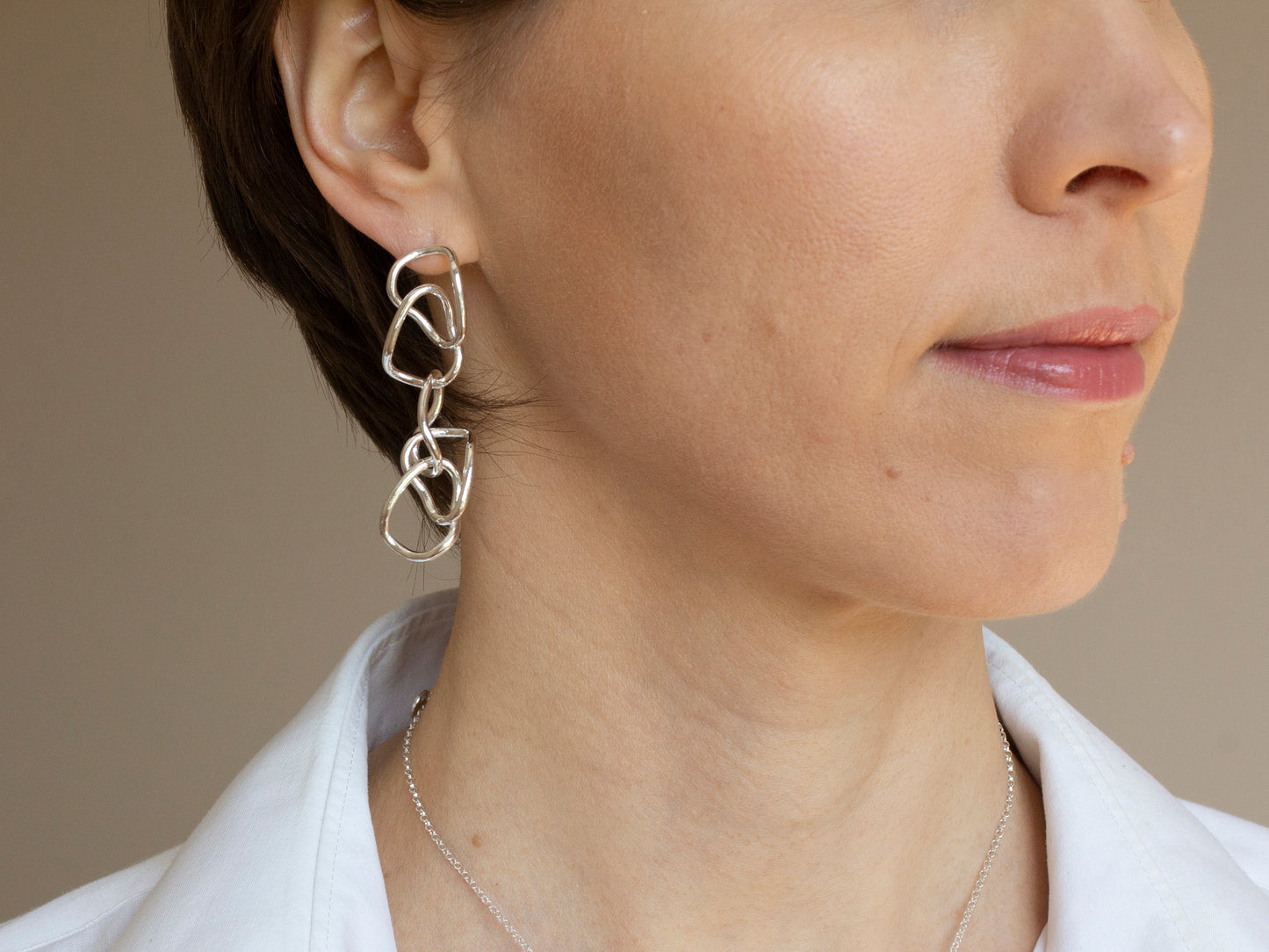 Long sculptural drop earrings