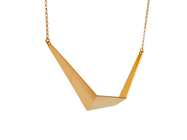 Asymmetrical gold necklace