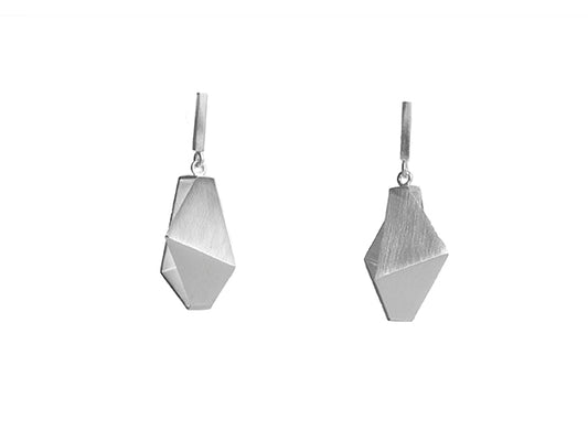 Geometric drop earrings in sterling silver