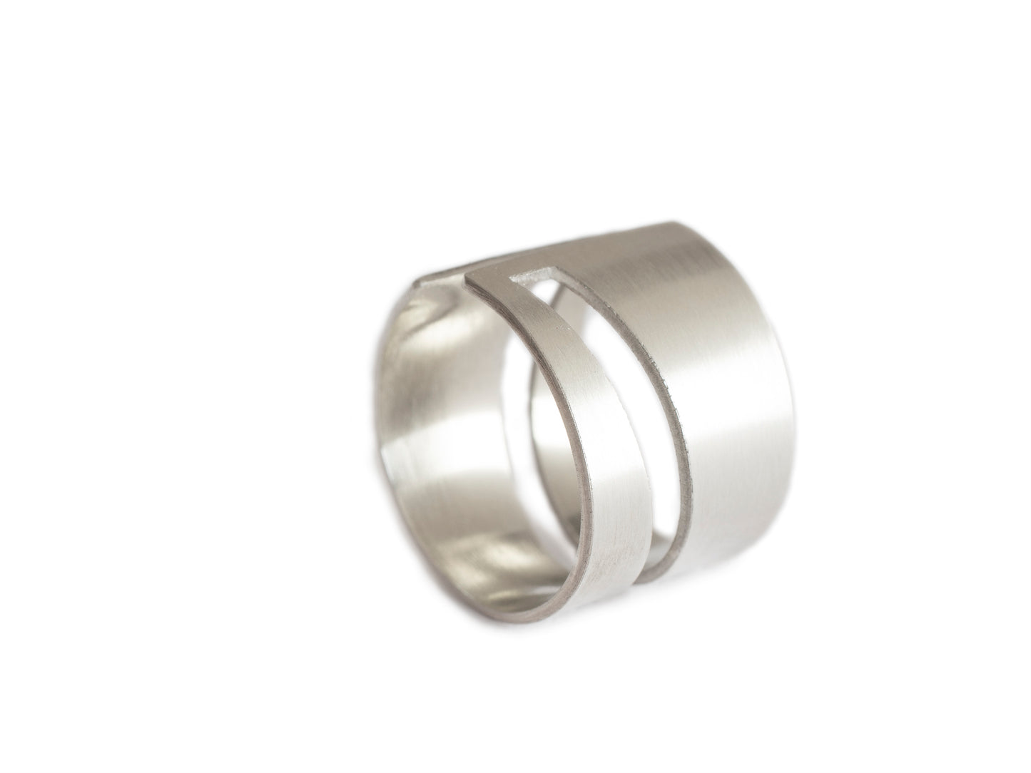 Minimalist geometric silver ring