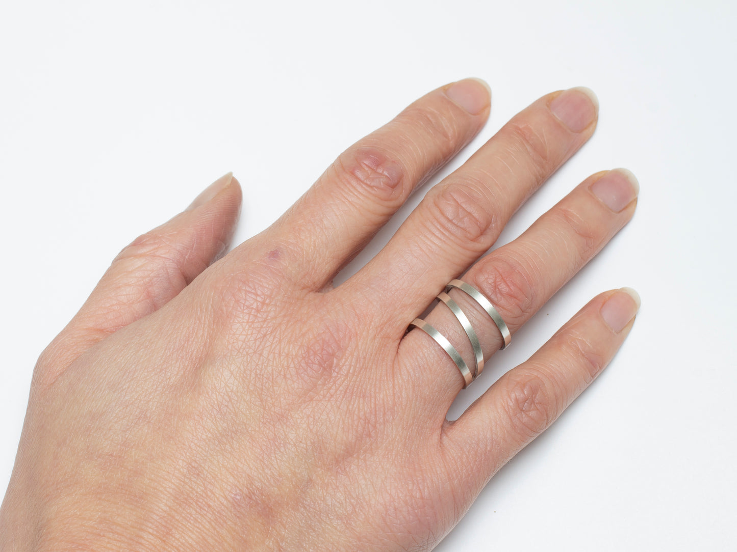 Geometric statement silver ring