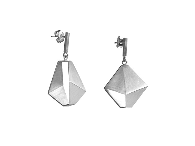 Sculptural drop earrings in sterling silver